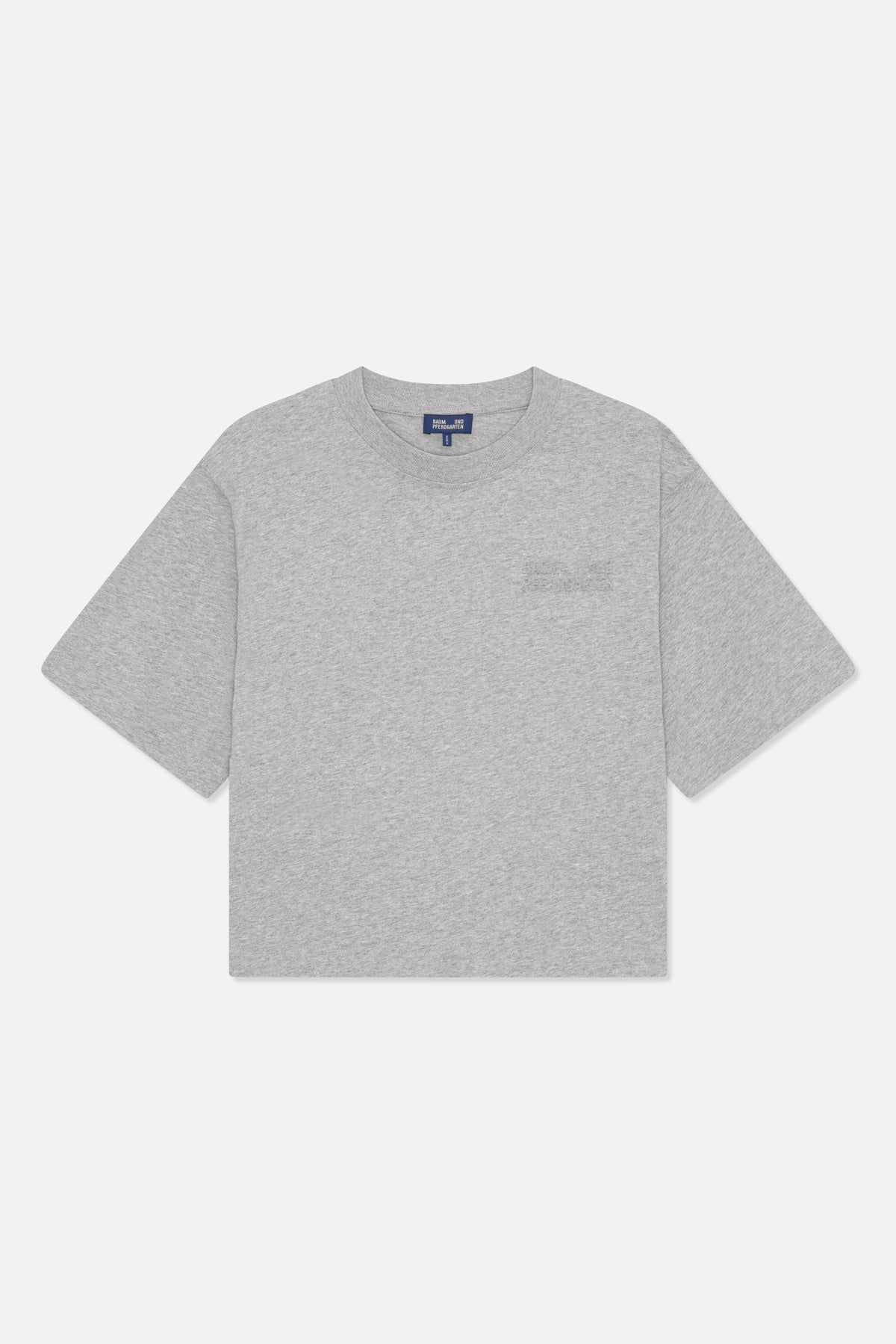 Heather gray short-sleeved crew-neck T-shirt shown from the front, with a plain design.