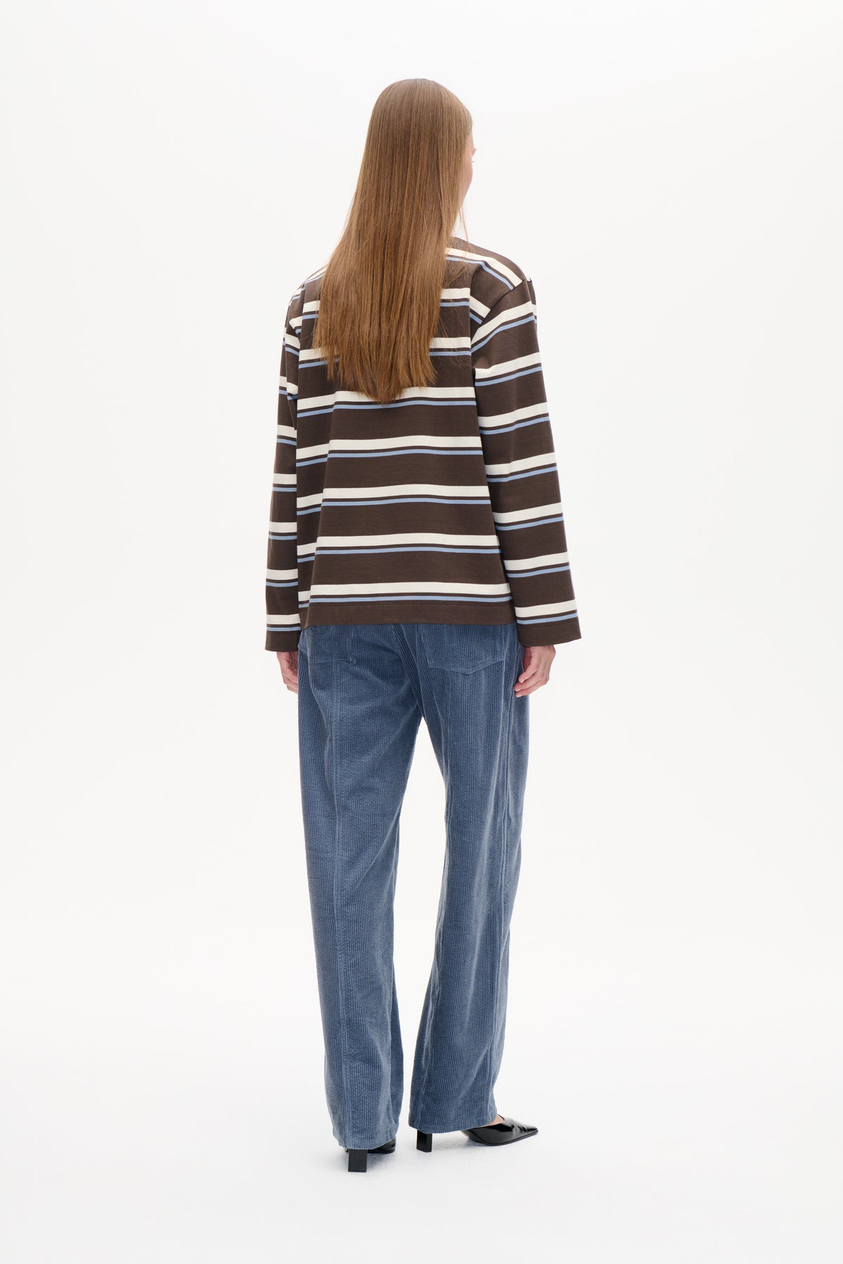JEANNE T-SHIRT | BROWN POLO STRIPE